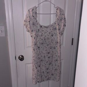 No Boundaries Floral Mini Dress - Cream and Pink